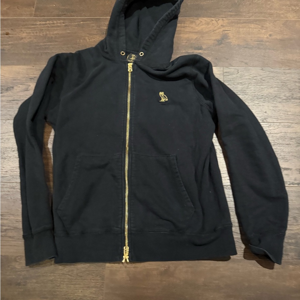 OVO Black Hoodie with Gold Accents